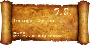 Teringer Dorina névjegykártya